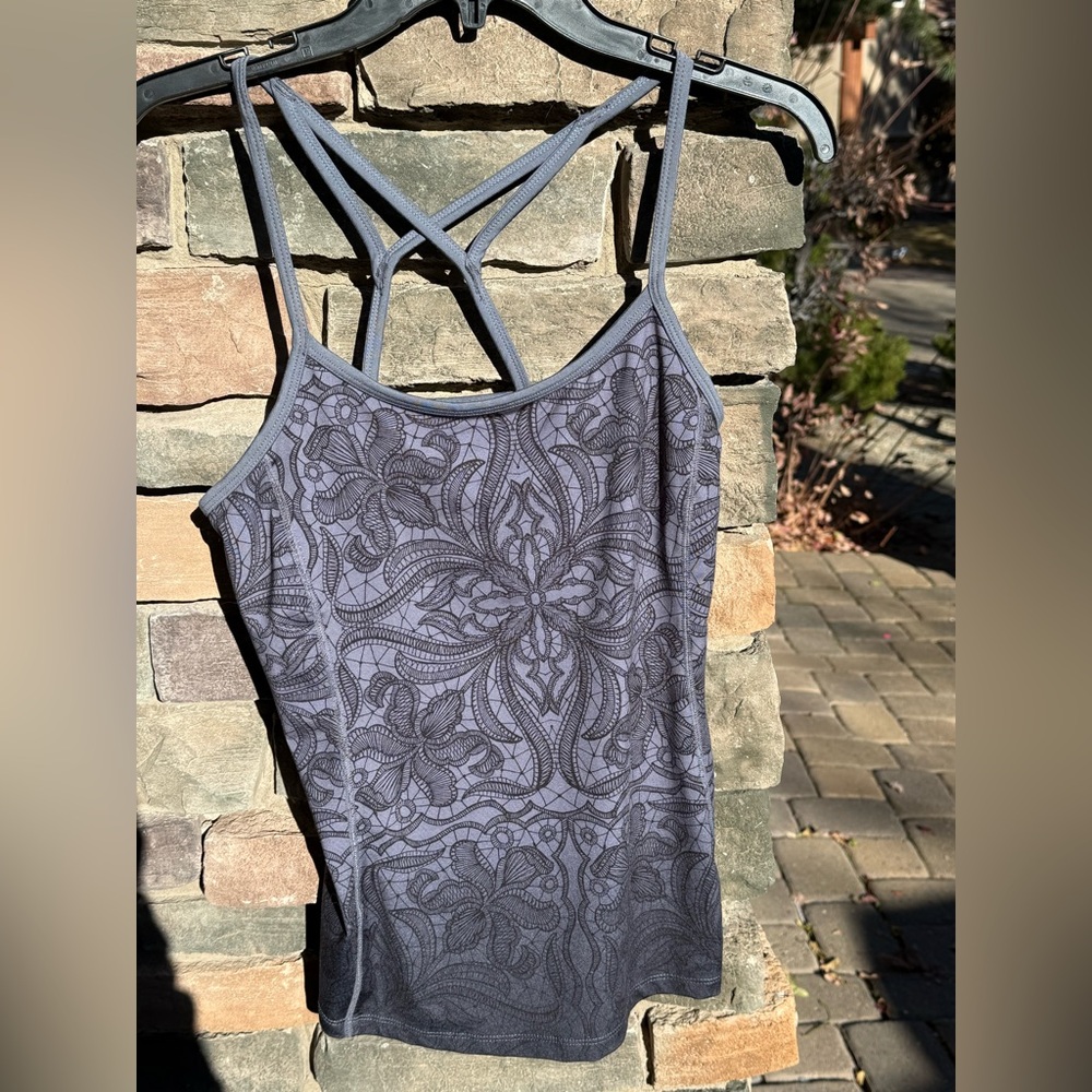 Athleta Charcoal Patterned Tank Top